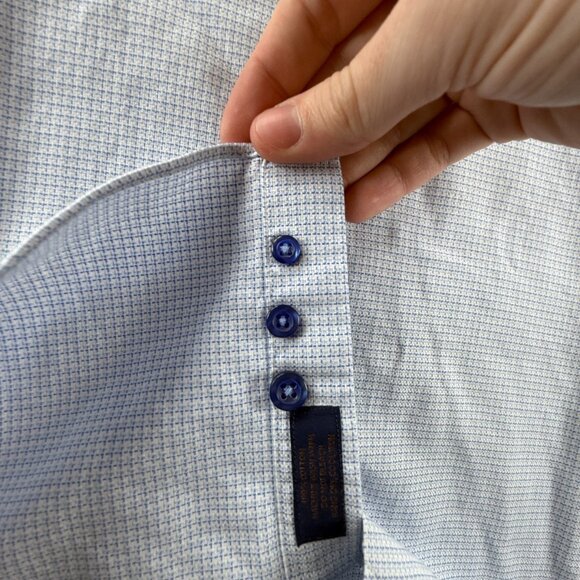 David Donahue Blue Checkered Casual Button Down Shirt - Picture 9 of 15